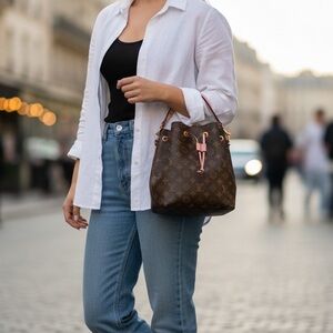 Monogram Neonoe MM Rose Poudre with Strap